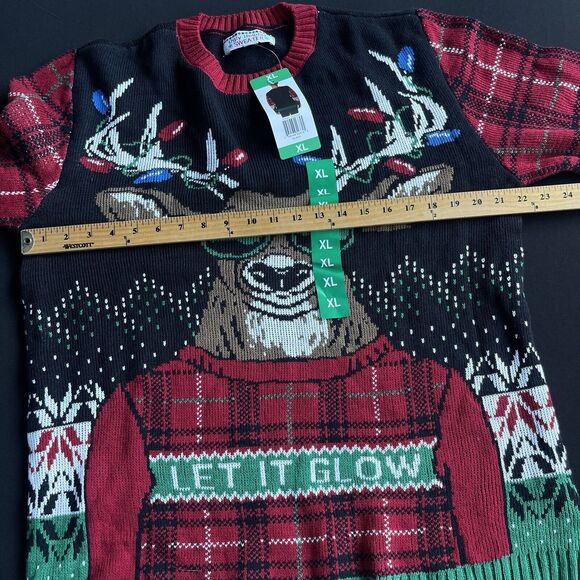 Ugly Holiday Sweater Adult Extra Large Christmas Reindeer Festive Multicolor NEW - Picture 8 of 11